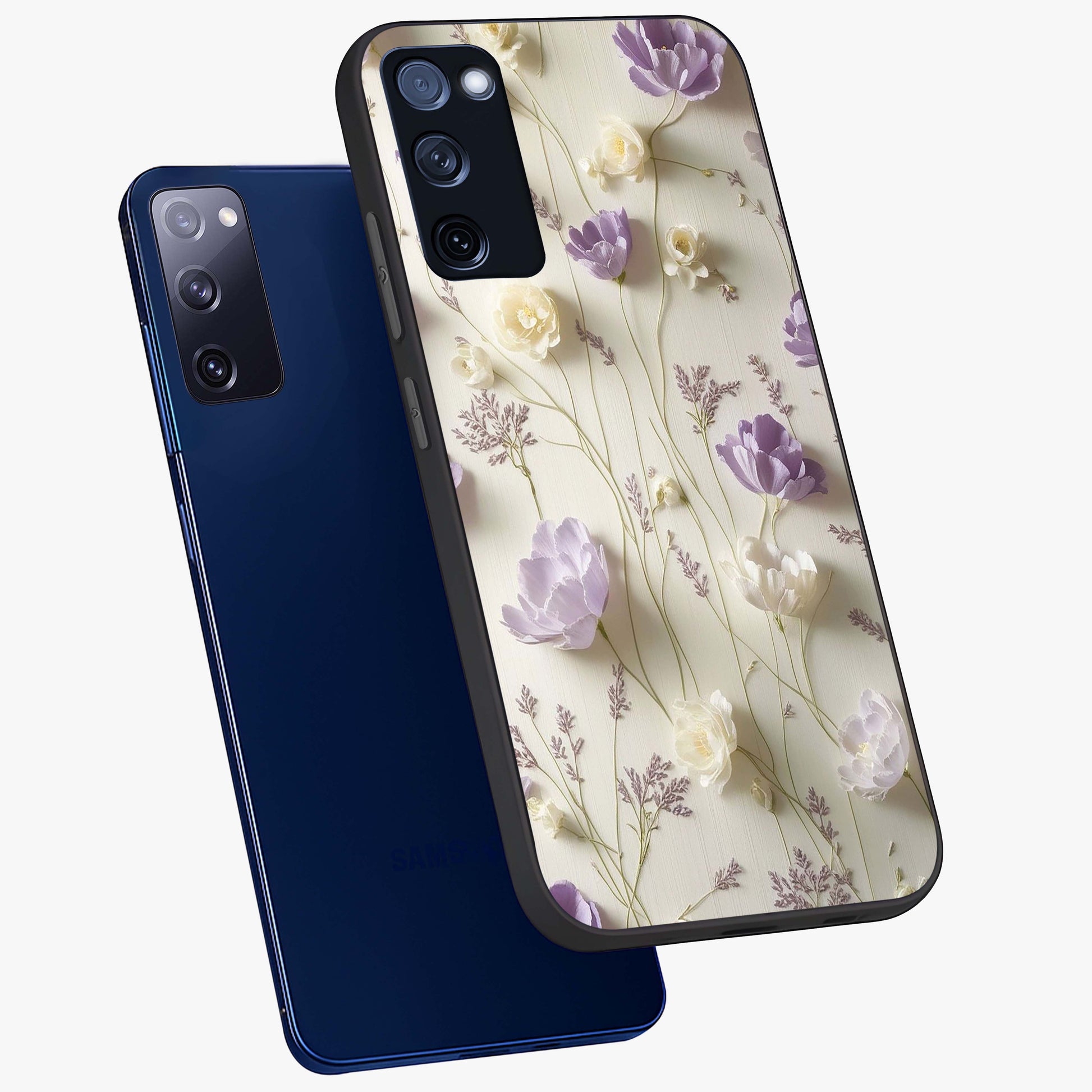 Lilac Breeze Harmony Glass Case displayed in angled mockup highlighting calm lilac breeze design with soothing aesthetic style.