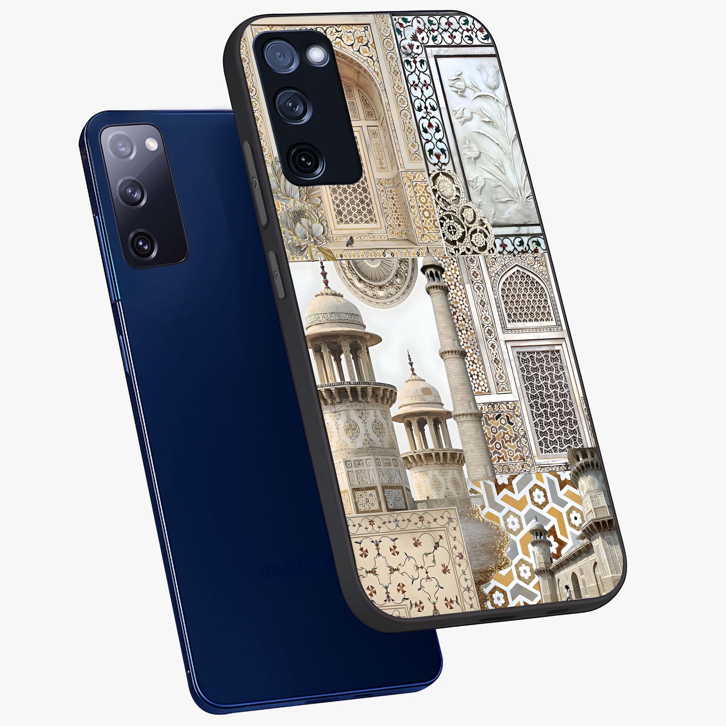 Mughal Marble Legacy Glass Case displayed in angled mockup highlighting elegant heritage marble artwork with royal aesthetic.
