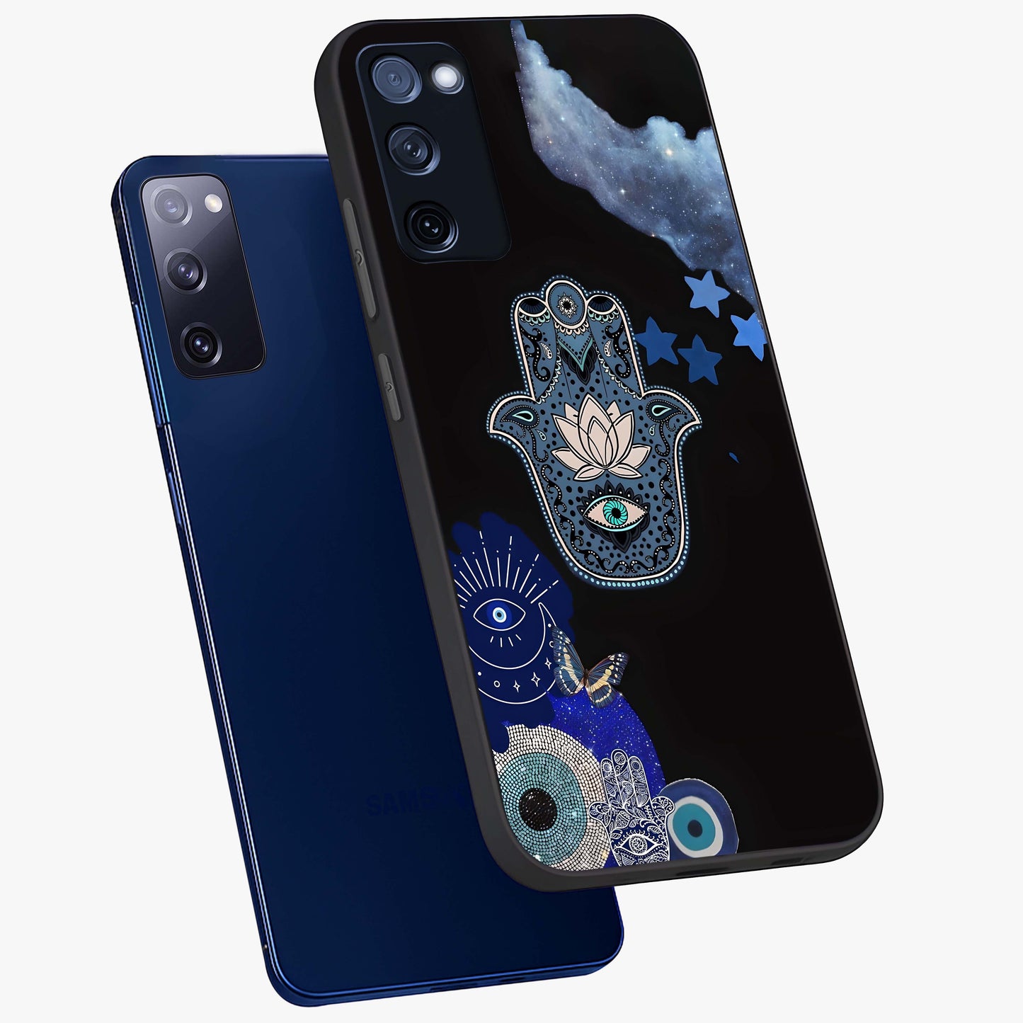 Mystic Hand Aura Glass Case displayed in angled mockup highlighting magical aura design with spiritual aesthetic style.