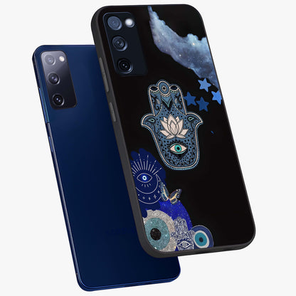 Mystic Hand Aura Glass Case displayed in angled mockup highlighting magical aura design with spiritual aesthetic style.