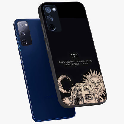 Mystic Victory Aura Glass Case displayed in angled mockup highlighting energetic aura design with bold mystical aesthetic.