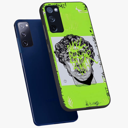 Neo Graffiti Rebellion Glass Case displayed in angled mockup highlighting urban street art design with rebellious aesthetic.