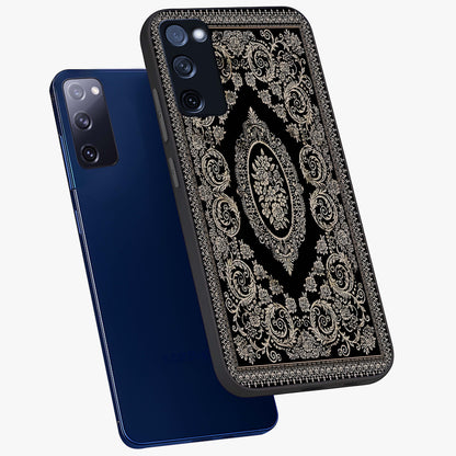 Noir Bloom Elegance Glass Case displayed in angled mockup highlighting refined flower design with stylish noir aesthetic.