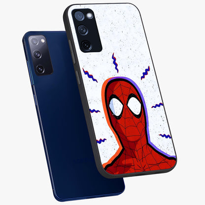Omg Spiderman Glass Case displayed in angled mockup highlighting dynamic hero illustration with action comic aesthetic.