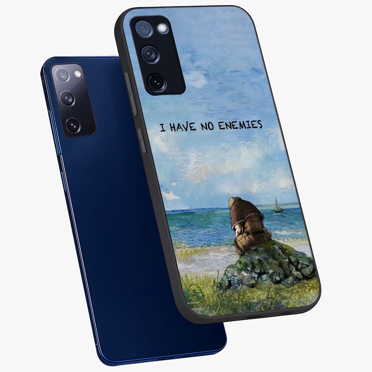 Peace Beyond War Glass Case displayed in angled mockup highlighting meaningful message design with artistic aesthetic style.