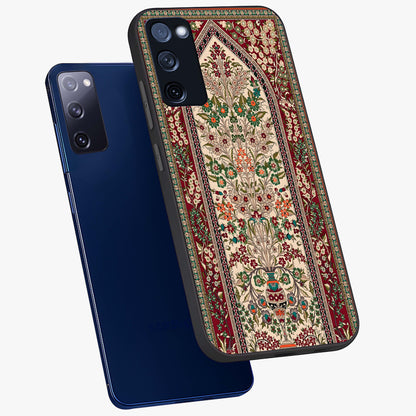 Persian Inspired Glass Case displayed in angled mockup highlighting intricate traditional design with elegant cultural aesthetic.