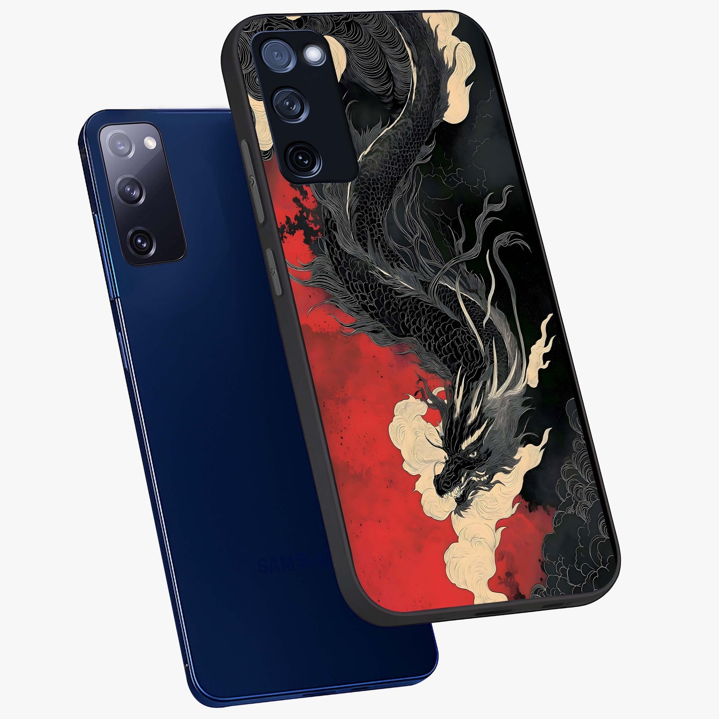 Shadow Dragon Fury Glass Case displayed in angled mockup highlighting powerful dragon illustration with dark fantasy aesthetic.