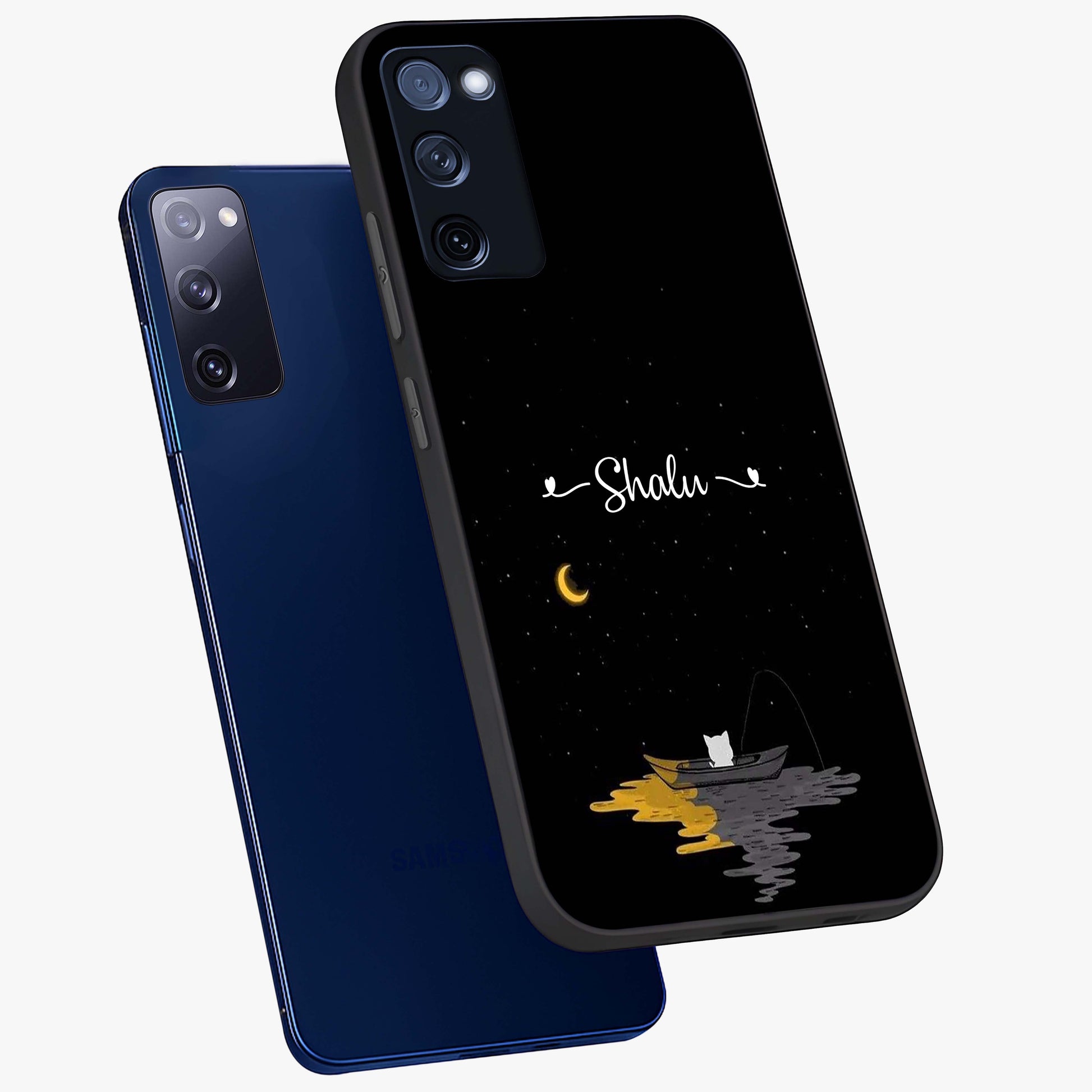 Silent Night Row Glass Case displayed in angled mockup highlighting peaceful evening design with dreamy night aesthetic.