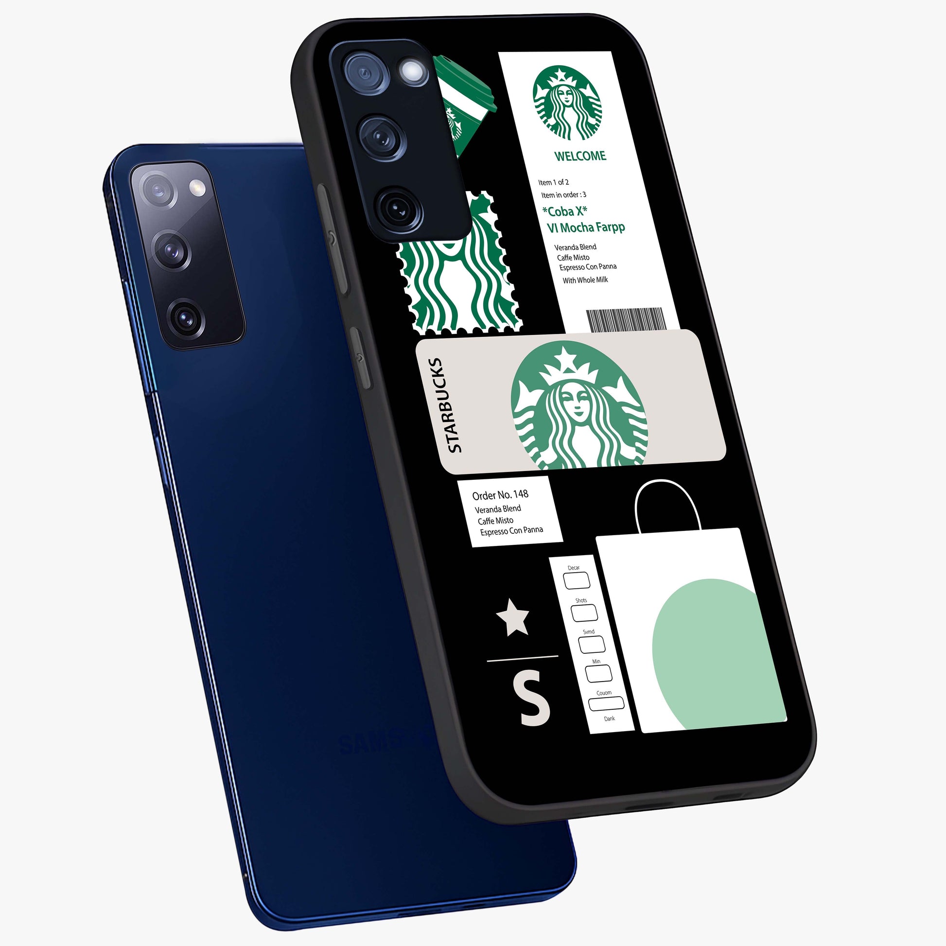 Starbucks Mocha Glass Case displayed in angled mockup highlighting stylish mocha themed design with cozy café aesthetic.