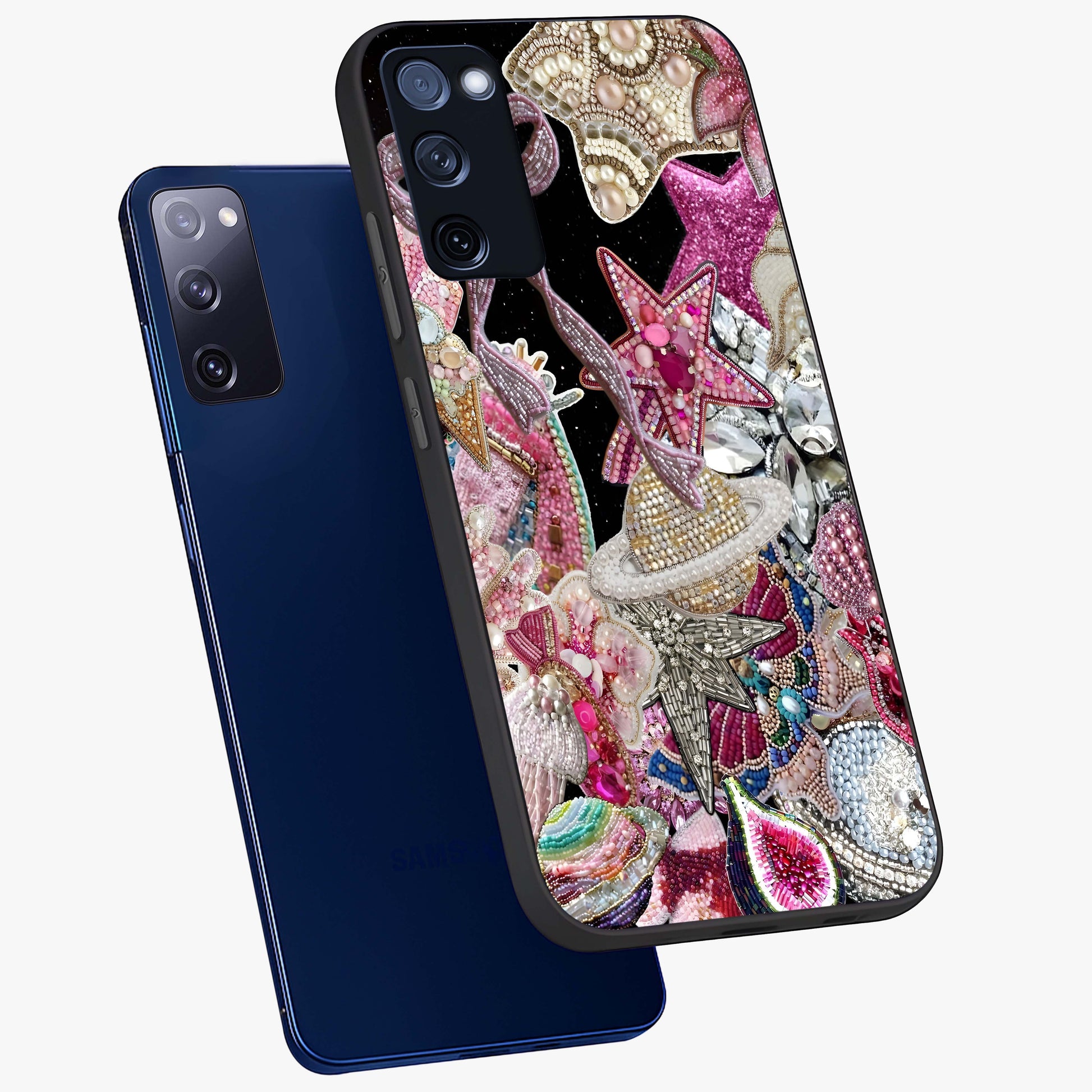 Starlit Jewel Dream Glass Case displayed in angled mockup highlighting glowing celestial jewel design with dreamy aesthetic.