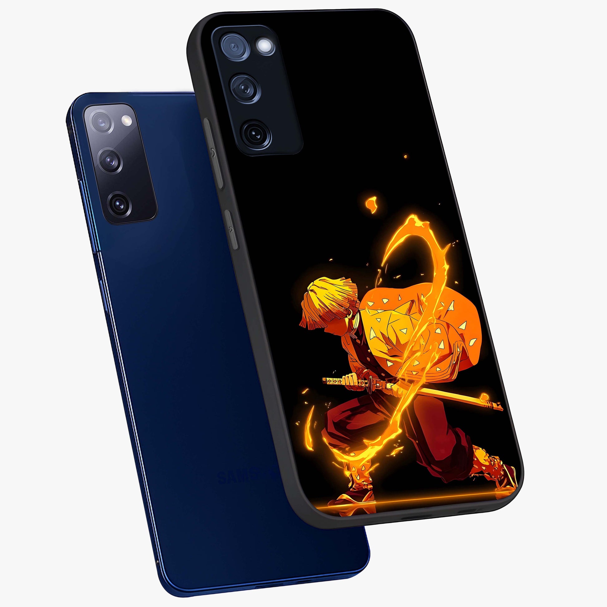 Thunder Flame Execution Glass Case displayed in angled mockup highlighting dramatic fire themed design with intense fantasy aesthetic.