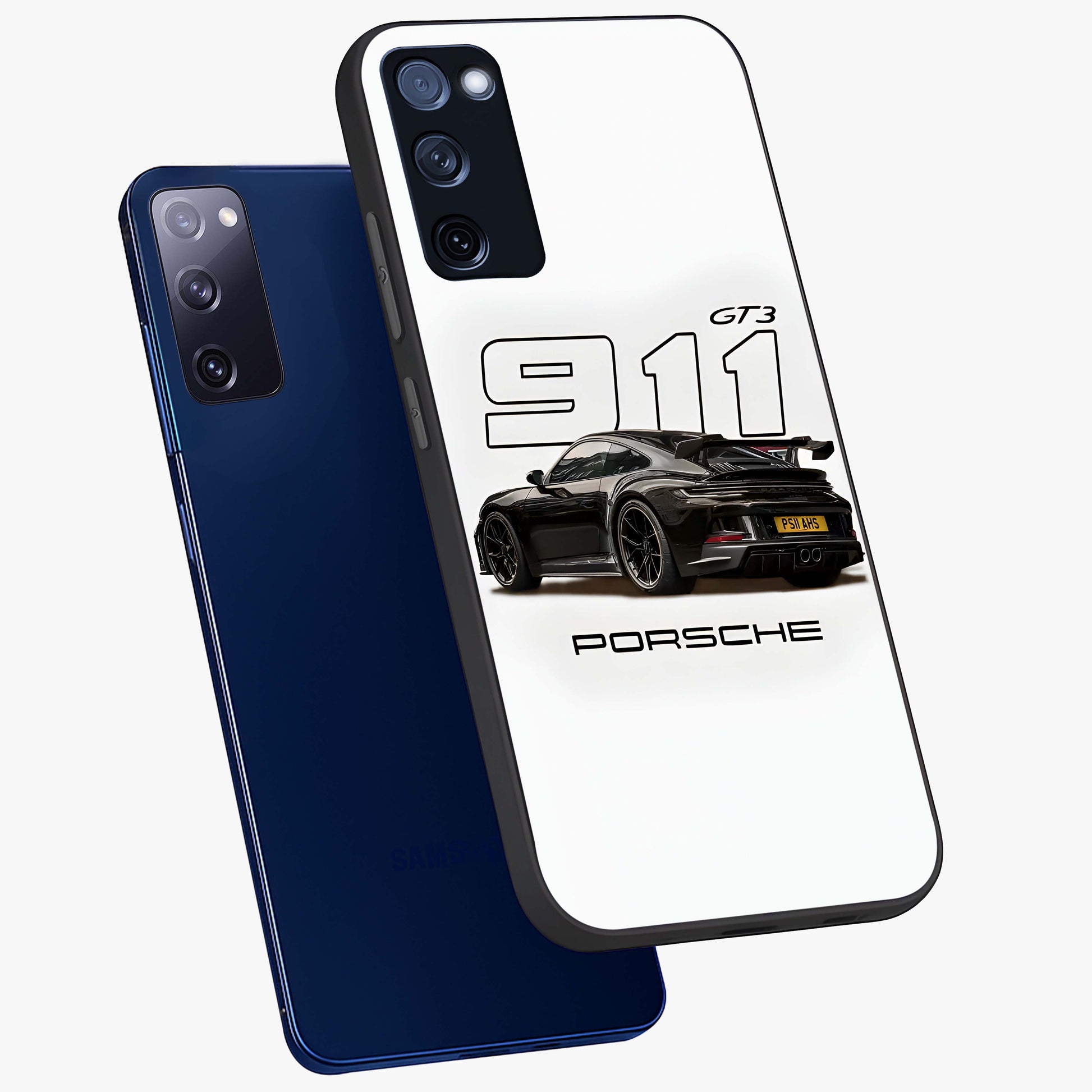 Turbo Legacy Icon Glass Case displayed in angled mockup highlighting dynamic automotive design with performance aesthetic.