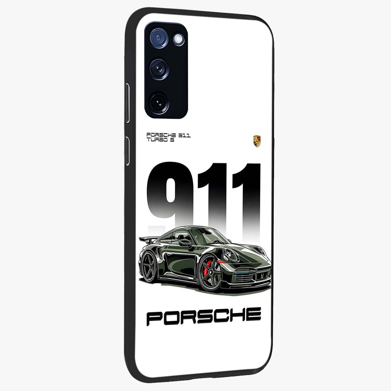 911 Turbo Dominance Glass Case upright perspective showcasing powerful racing design and modern automotive aesthetic.