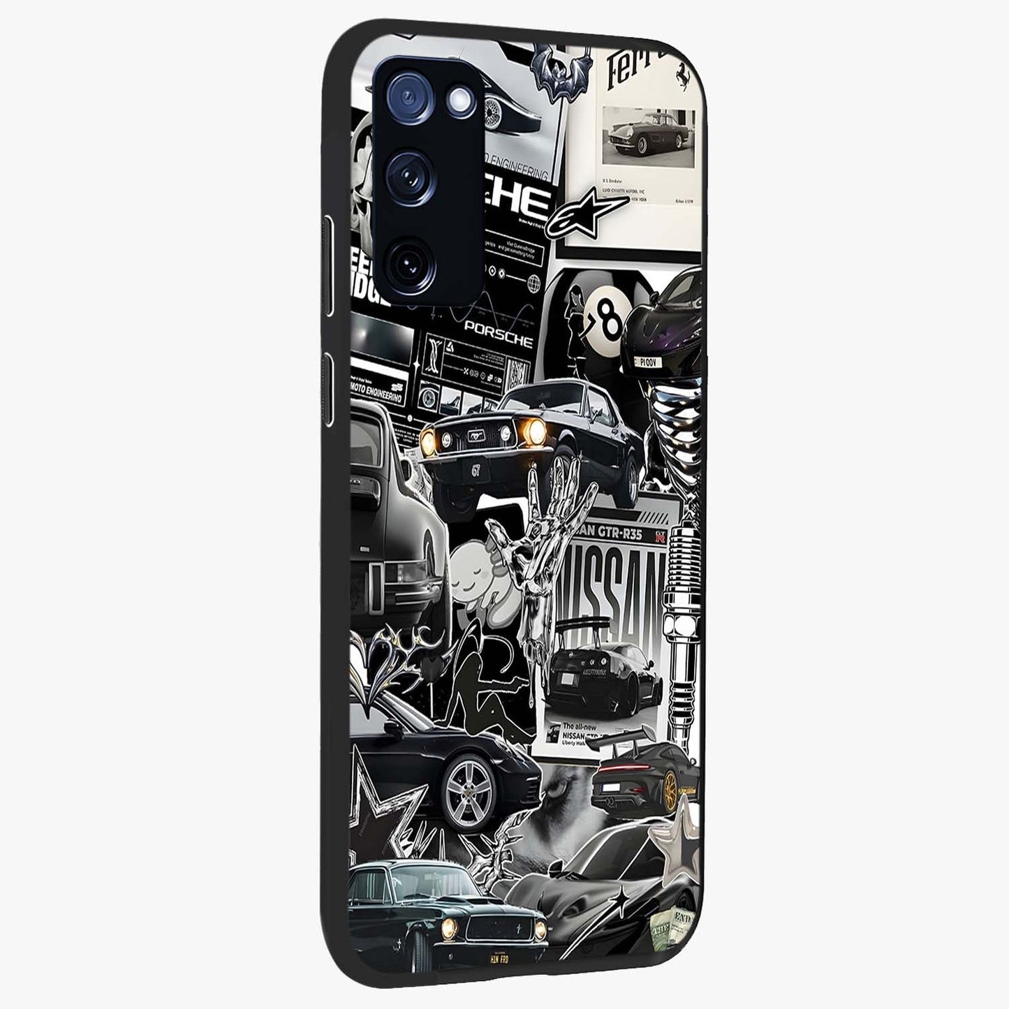 Aesthetic Dark Love Glass Case upright view showcasing dramatic romantic artwork with modern aesthetic style.