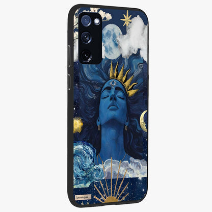 Aesthetic Lord Shiva Glass Case upright view showcasing powerful Lord Shiva artwork with devotional theme.