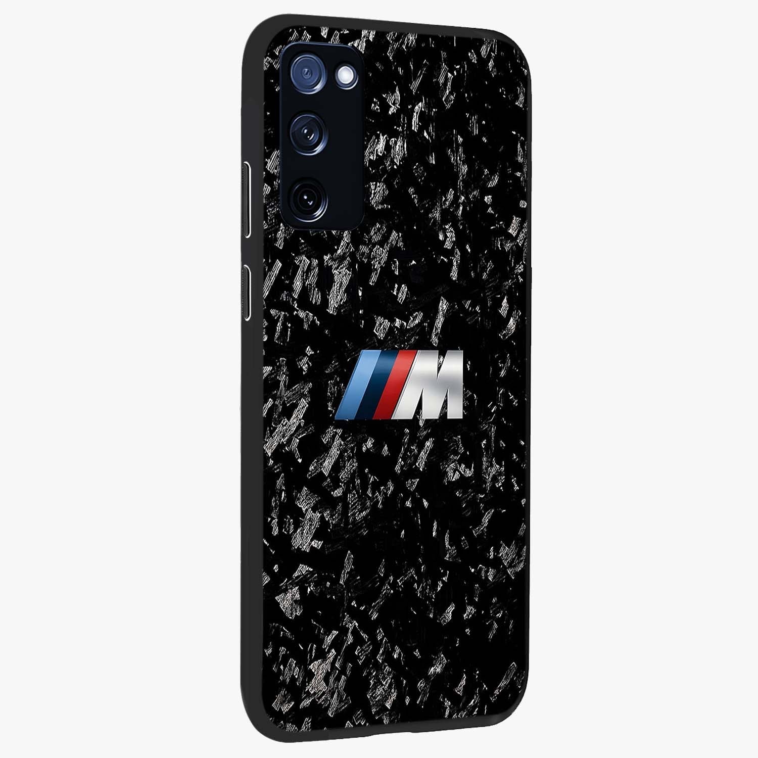 Carbon Speed Mark Glass Case upright view showcasing modern carbon speed graphic with bold automotive theme.
