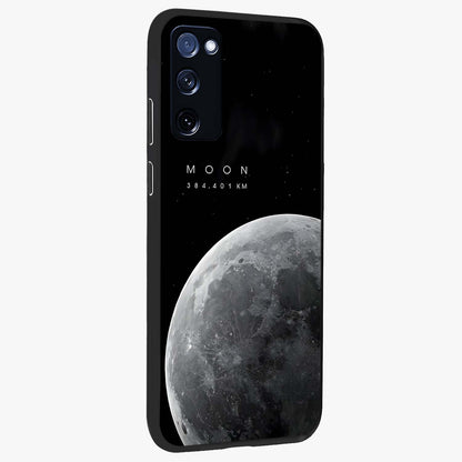 Cosmic Moon Glow Glass Case upright view showcasing luminous moon illustration with dreamy cosmic style.