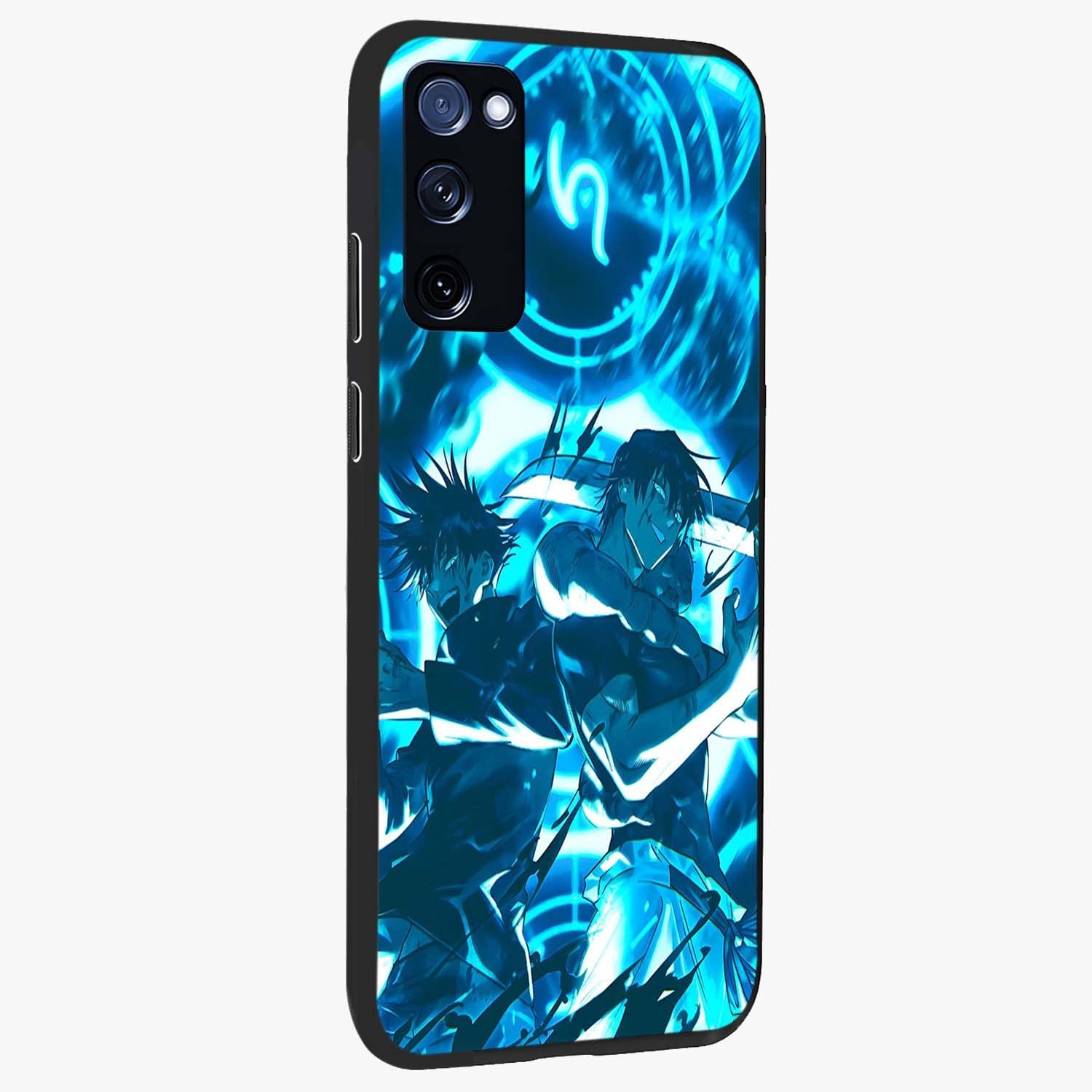 Cursed Energy Clash Glass Case upright view showcasing dramatic clash artwork with bold supernatural theme.