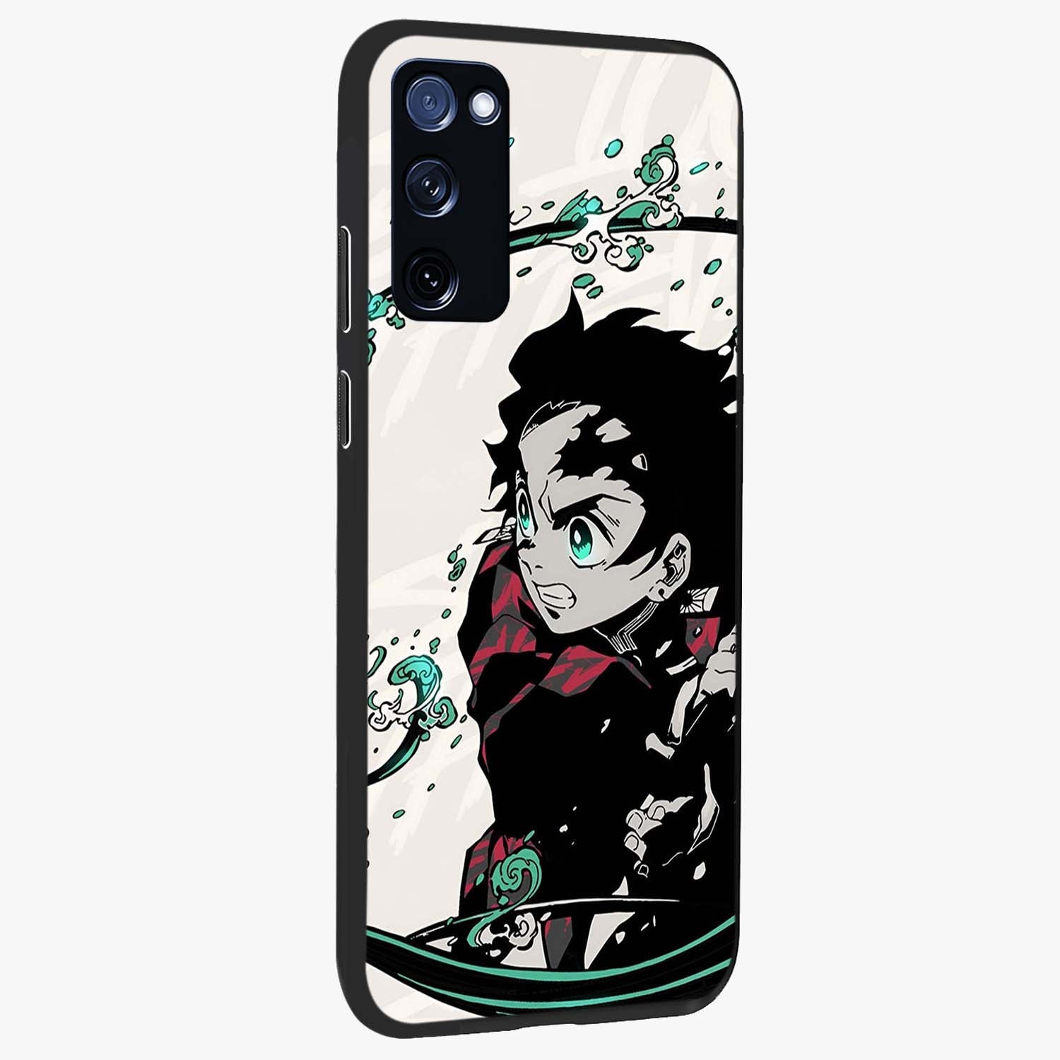 Demon Slayer Glass Case upright view showcasing powerful anime artwork with intense warrior theme.