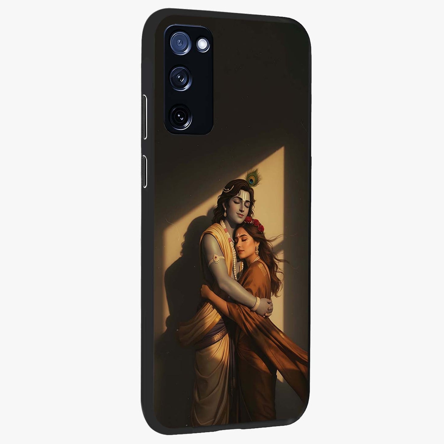 Divine Eternal Love Glass Case upright view showcasing graceful spiritual artwork with eternal love theme.