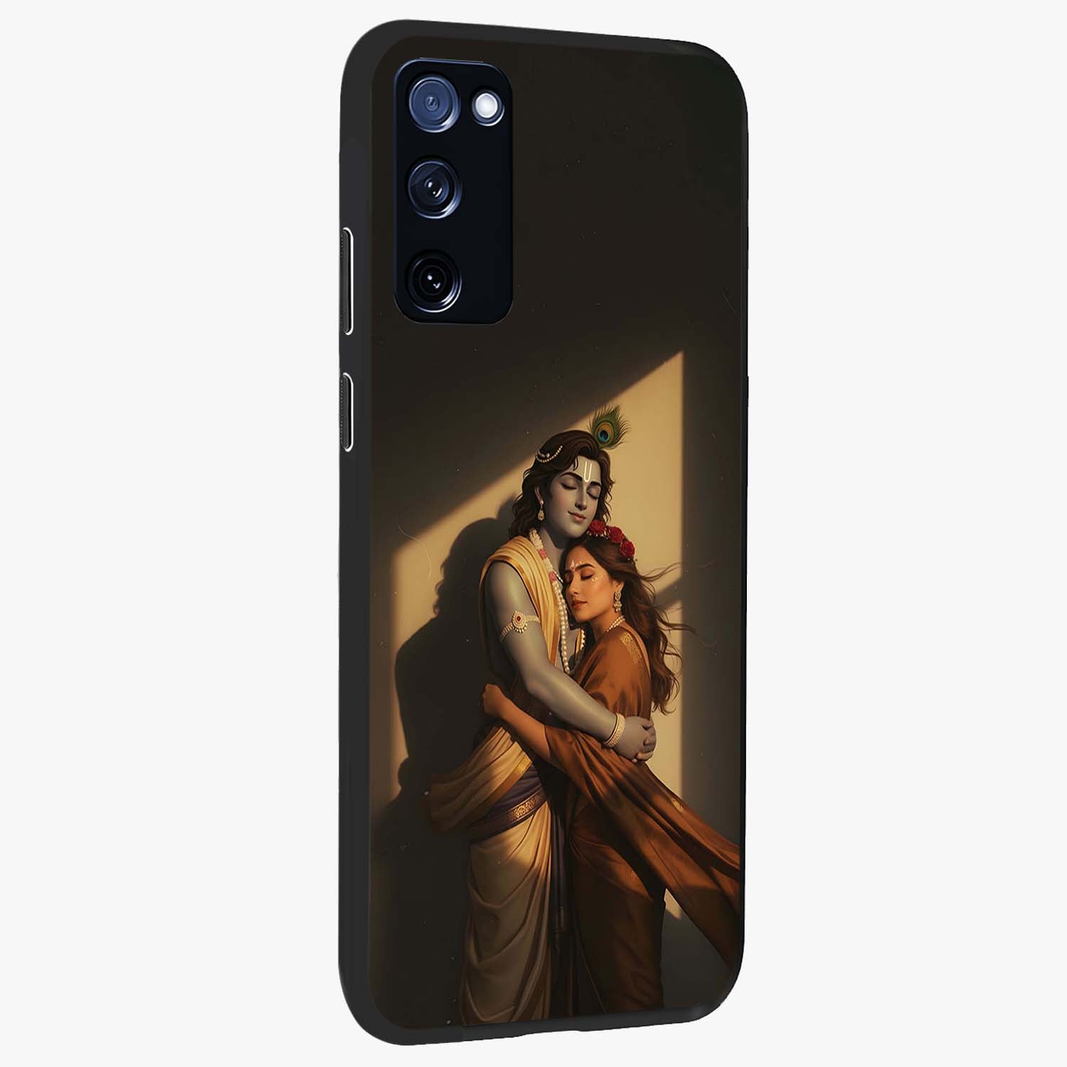 Divine Eternal Love Glass Case upright view showcasing graceful spiritual artwork with eternal love theme.
