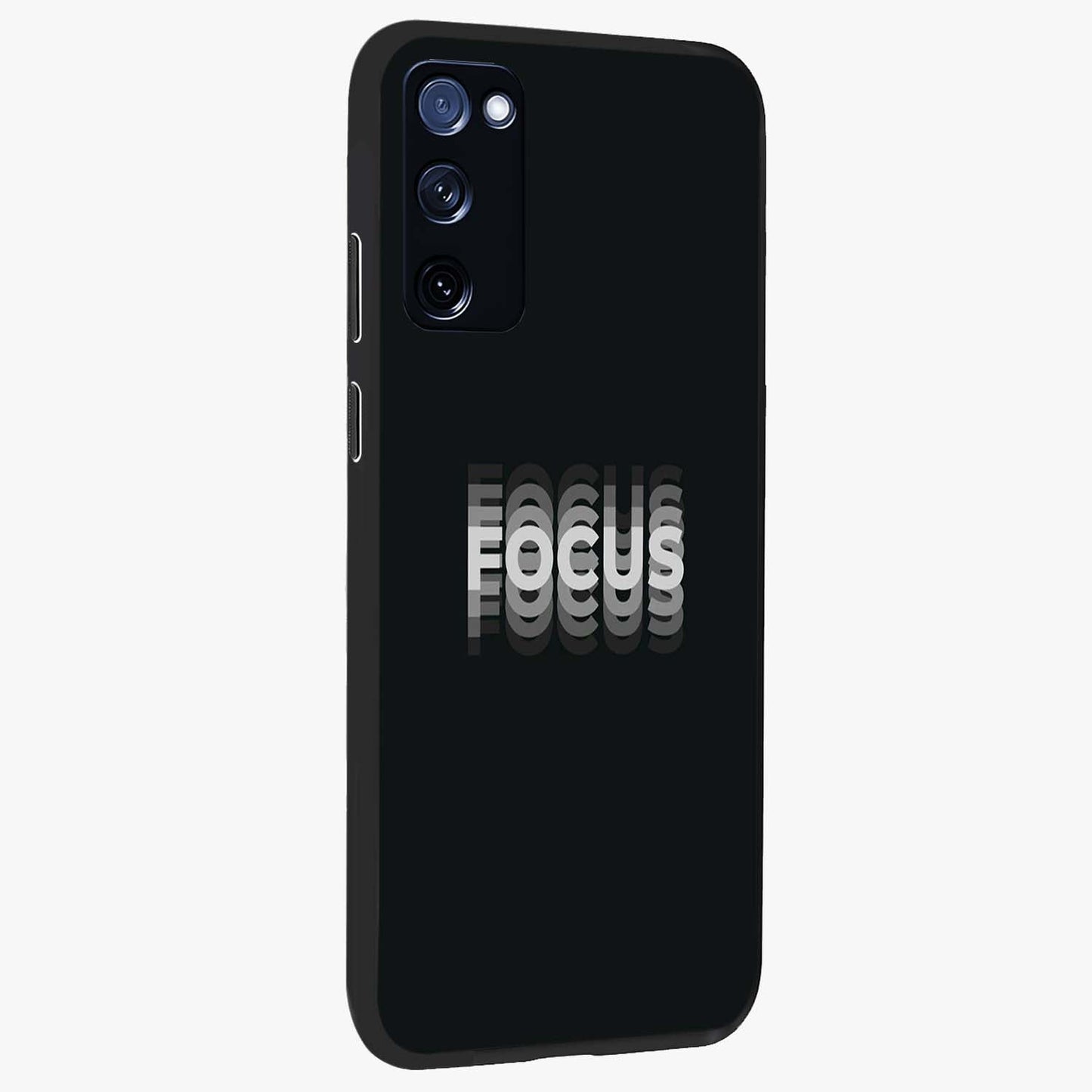 Focused Blade Discipline Glass Case upright view showcasing strong typography statement with sleek motivational theme.