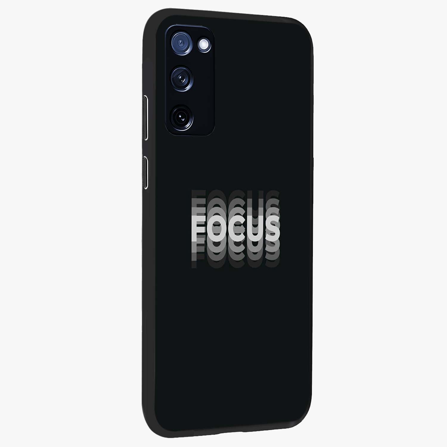 Focused Blade Discipline Glass Case upright view showcasing strong typography statement with sleek motivational theme.