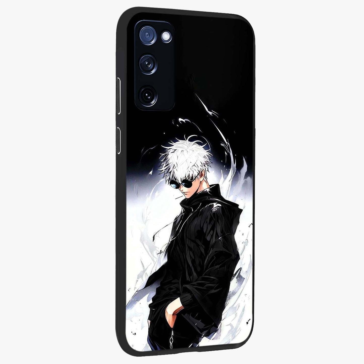 Limitless Shadow King Glass Case upright view showcasing bold shadow warrior artwork with epic fantasy theme.