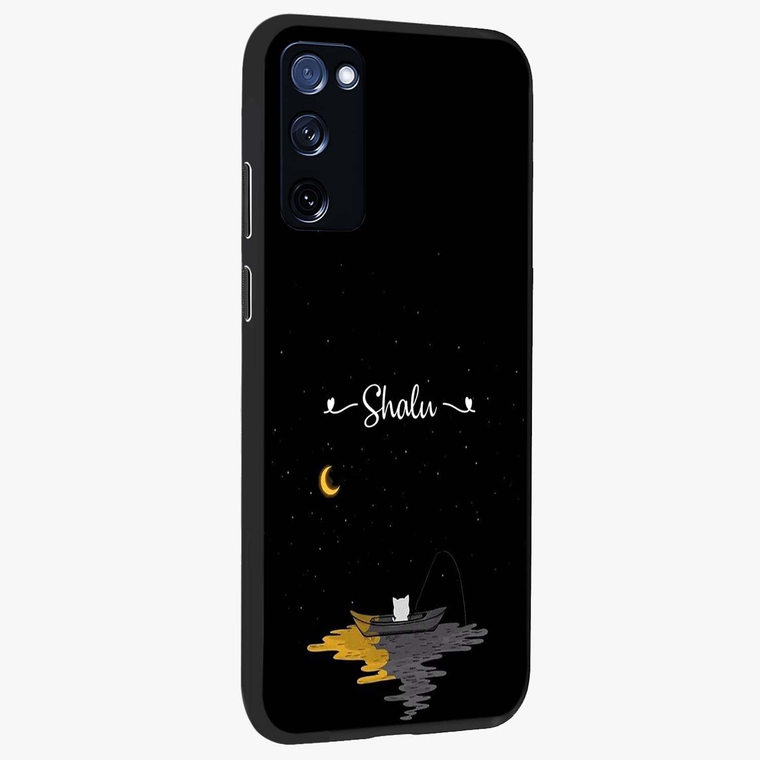 Silent Night Row Glass Case upright view showcasing tranquil night artwork with serene landscape theme.