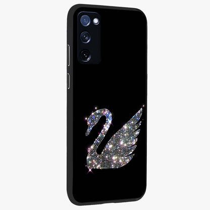 Starlit Swan Grace Glass Case upright view showcasing beautiful swan artwork with peaceful night themed design.