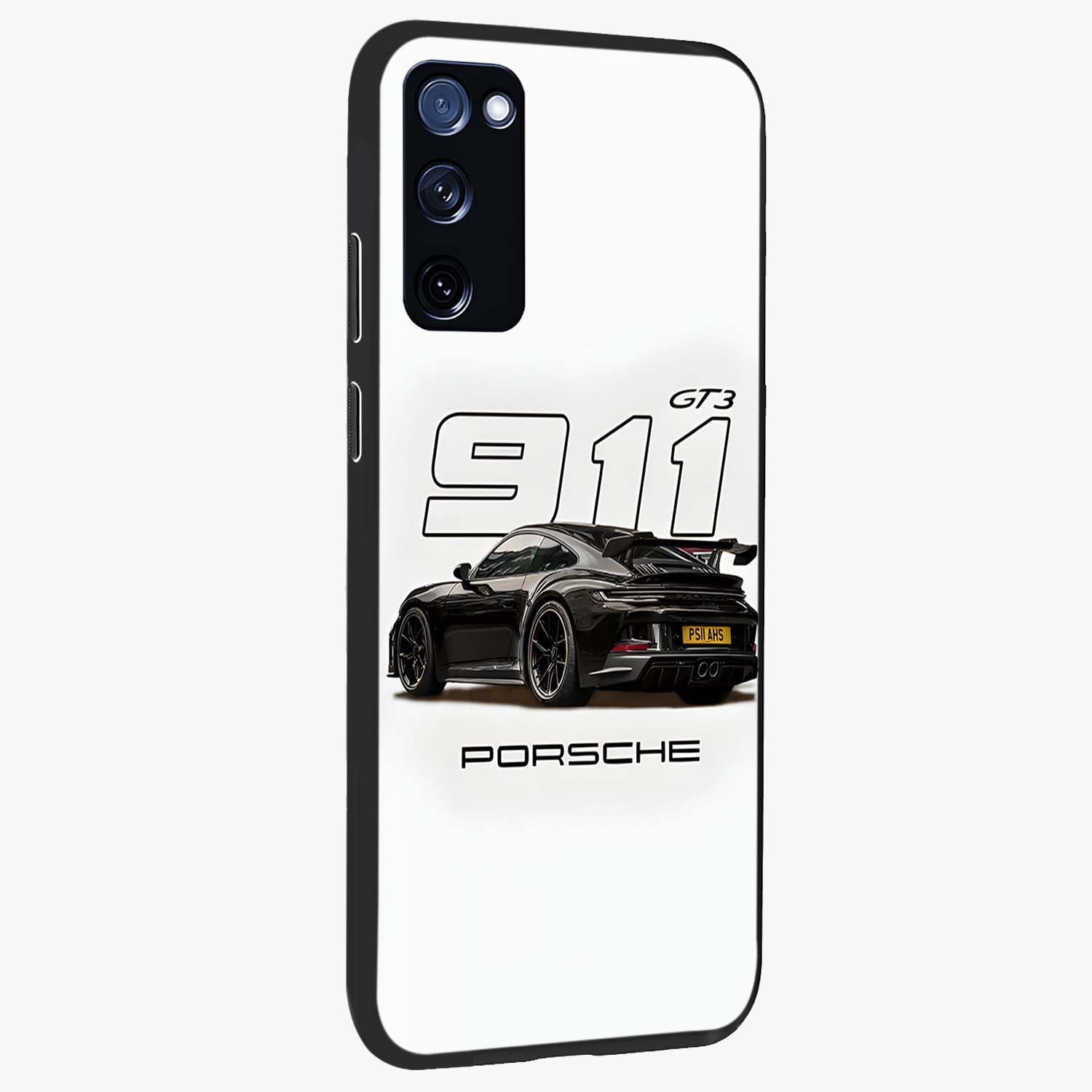 Turbo Legacy Icon Glass Case upright view showcasing bold racing inspired artwork with classic car theme.