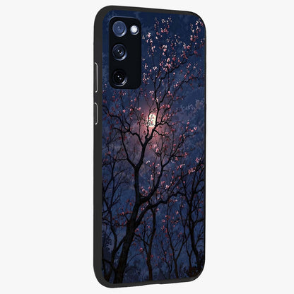 Twilight Sakura Serenade Glass Case upright view showcasing beautiful cherry blossom artwork with serene evening theme.
