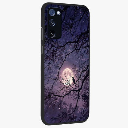 Whispering Moon Silence Glass Case upright view showcasing peaceful moon artwork with tranquil celestial theme.