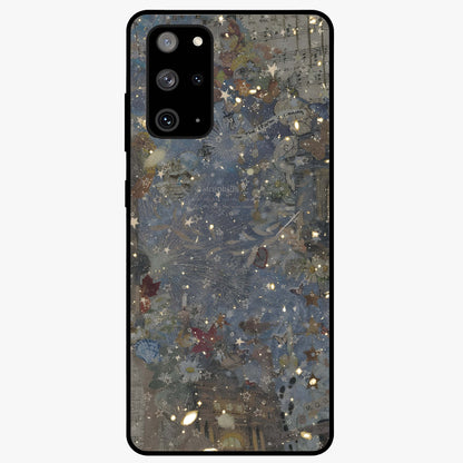 Aesthetic Astrolophia Glass Case showing flat back view with dreamy aesthetic design and glossy glass finish.