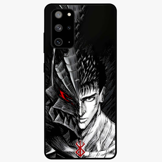 Berserker Blood Oath Glass Case showing flat back view with fierce warrior inspired artwork and glossy glass finish.