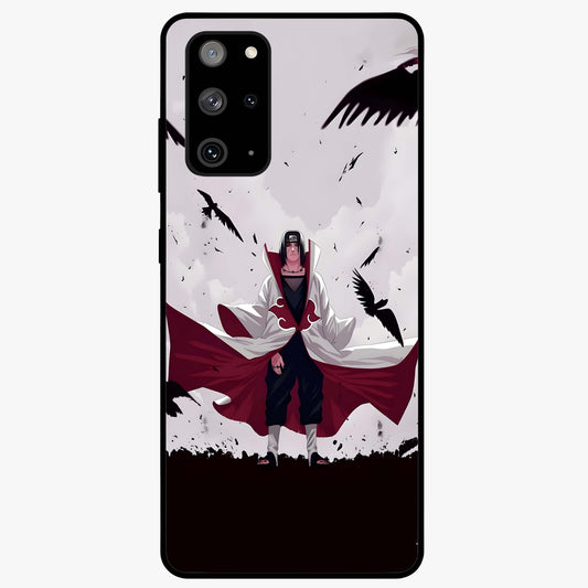 Crimson Crow Ascension Glass Case showing flat back view with mystical crow artwork and glossy glass finish.