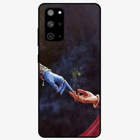 Divine Touch Eternal Glass Case showing flat back view with spiritual themed artwork and glossy glass finish.