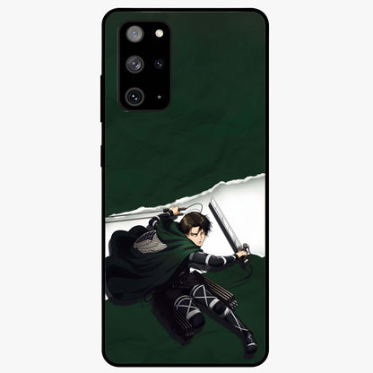 Emerald War Vanguard Glass Case showing flat back view with powerful warrior themed artwork and glossy glass finish.