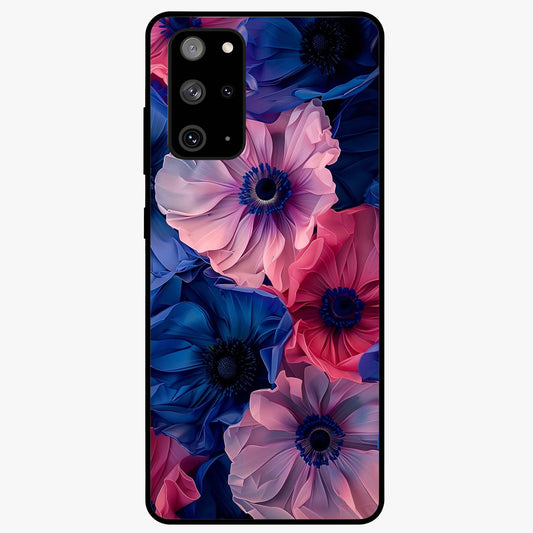 Flower Paper Art Pattern Glass Case showing flat back view with paper cut style floral artwork and glossy glass finish.