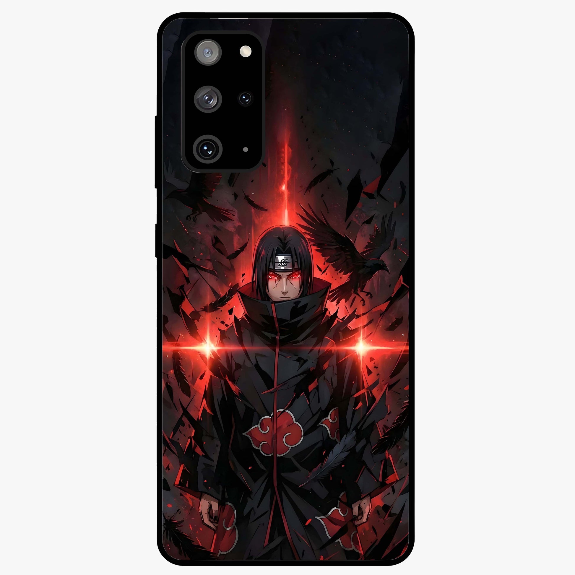 Focus Mode On Glass Case showing flat back view with bold motivational typography design and glossy glass finish.