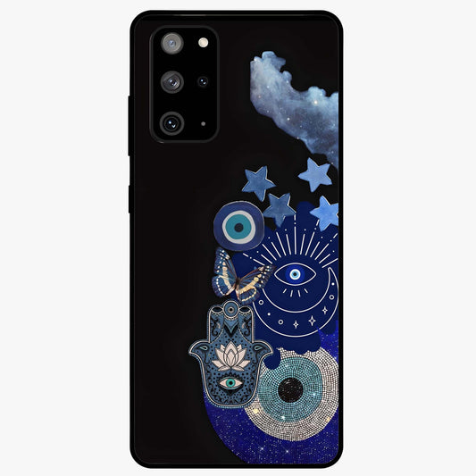 Galactic Charm Cluster Glass Case showing flat back view with glowing celestial charm artwork and glossy glass finish.