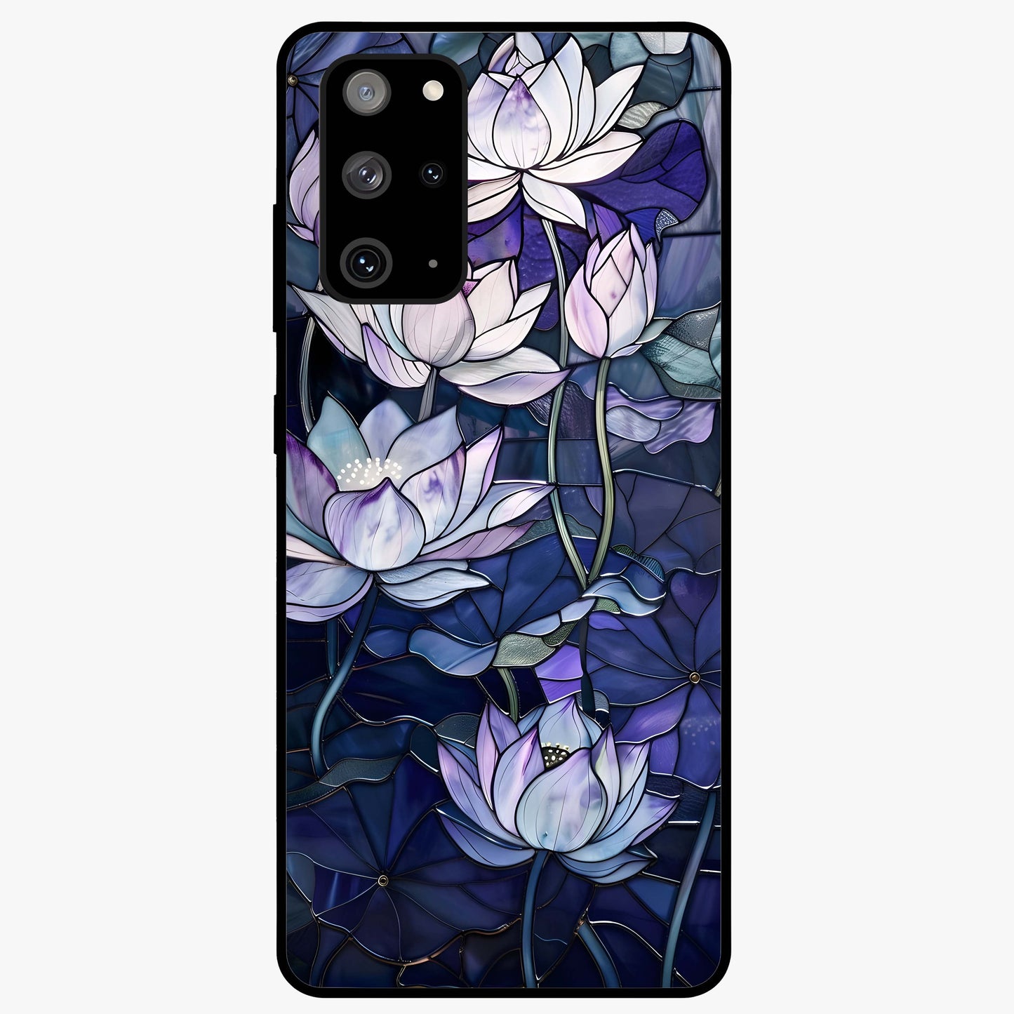 Gloss Petal Rush Glass Case showing flat back view with glossy flower petal artwork and smooth glass finish.