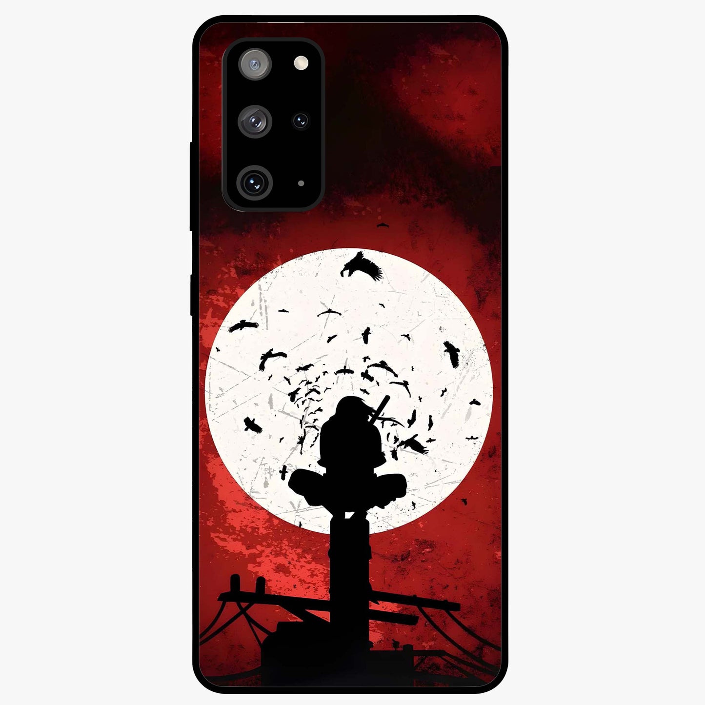 Itachi Limited Edition Naruto Anime Glass Case showing flat back view with iconic anime character artwork and glossy glass finish.
