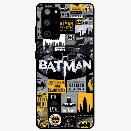 Knight Gotham Rise Glass Case showing flat back view with dark hero inspired artwork and glossy glass finish.