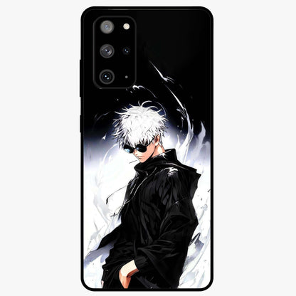 Limitless Shadow King Glass Case showing flat back view with powerful shadow warrior artwork and glossy glass finish.