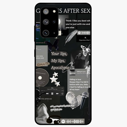 Midnight Love Echo Glass Case showing flat back view with romantic midnight themed artwork and glossy glass finish.