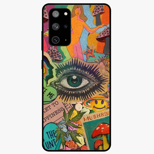 Mystic Eye Wonderland Glass Case showing flat back view with mystical eye themed artwork and glossy glass finish.