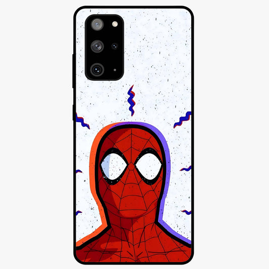 Omg Spiderman Glass Case showing flat back view with bold superhero inspired artwork and glossy glass finish.