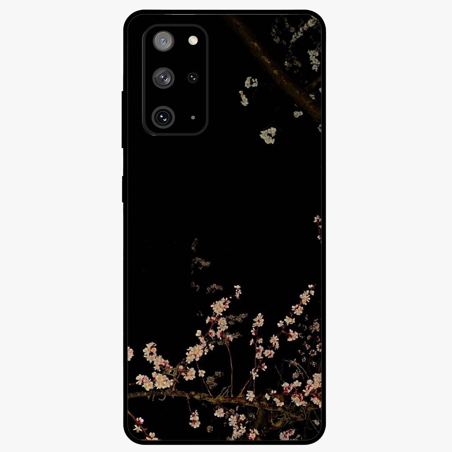 Petal Moon Light With Custom Name Glass Case showing flat back view with floral moonlight artwork and personalized name design.