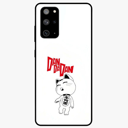 Playful Spirit Charm Glass Case showing flat back view with cheerful charm themed artwork and glossy glass finish.